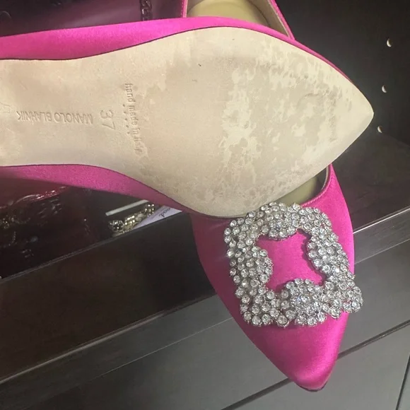 Pink Crystal Embellished Stiletto Heels - Picture 4 of 5